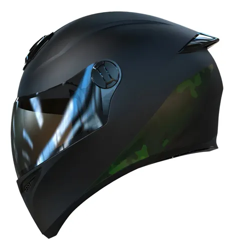 Casco Integral Vertigo V50 Camuflado Dark Full + Aleron Rpm