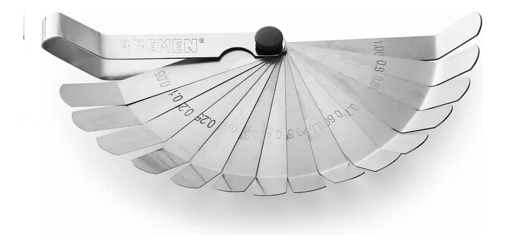 [028.007.08.0002] Sondas De Regulacion De Valvulas Curvas Bremen 0,05 a 1,00 Mm x 16 Piezas