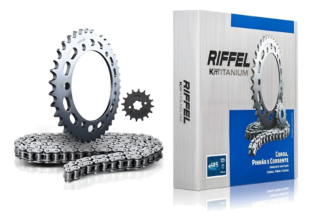 [70759] Transmision Riffel Honda Xr 150 125 Bros Piñon Corona Cadena Gris