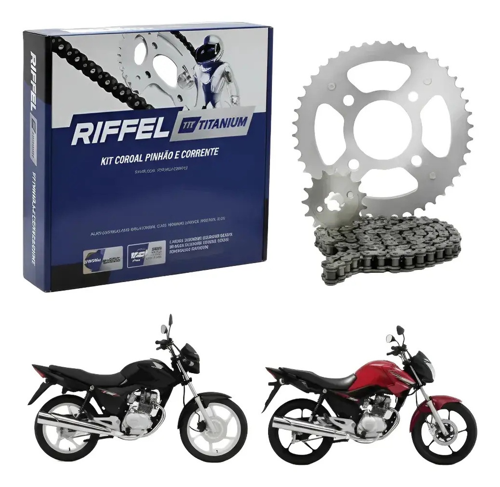 [70712] Transmision Riffel Zanella Rx 150 Cg 125 Piñon Corona Cadena Gris
