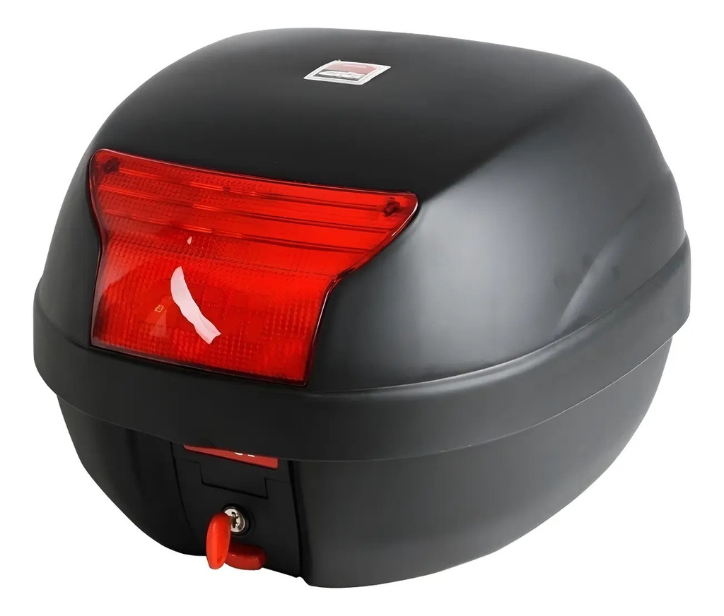[E29N] Baul Givi Moto Top Case E29n 29 Lts Reflectivo Monolock Rpm Negro/rojo
