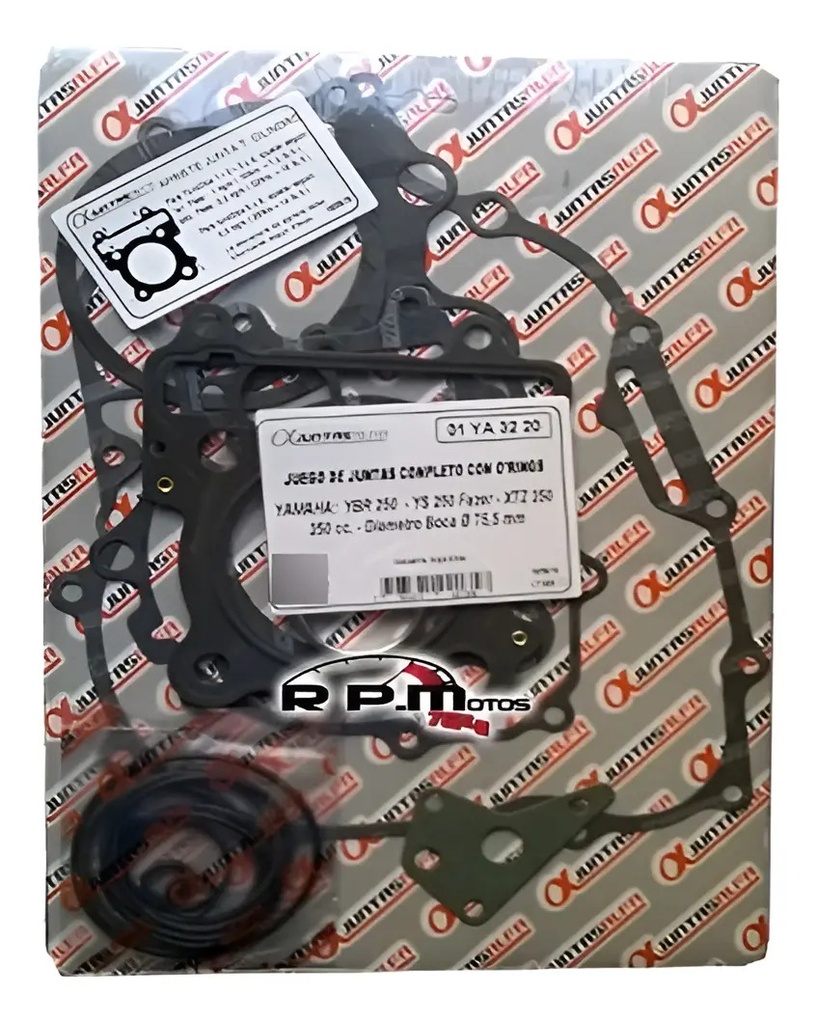 [1572/00195-627] Juego De Juntas De Motor Con O-Rings Alfa 01YA3220 Yamaha YBR 250