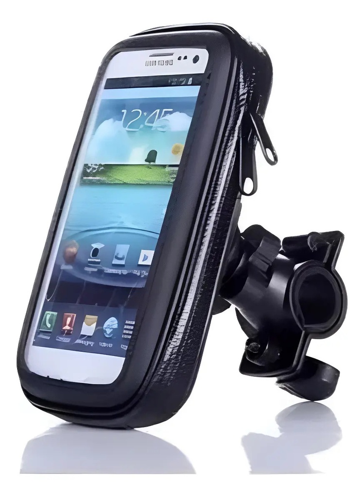 [DU0931] Porta Celular Gps Con Soporte Moto Bicicleta Impermeable Rpm Negro