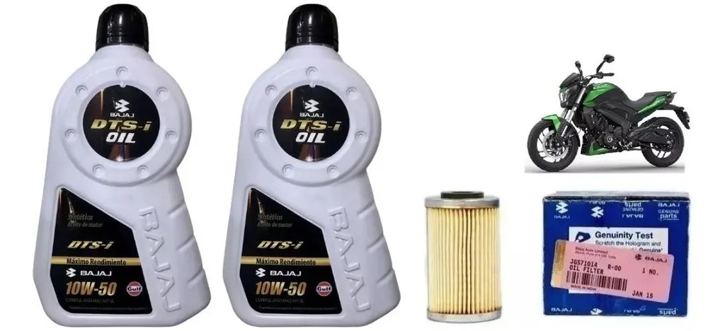 Kit Filtro De Aceite Original Dominar + Aceite Bajaj 10w50