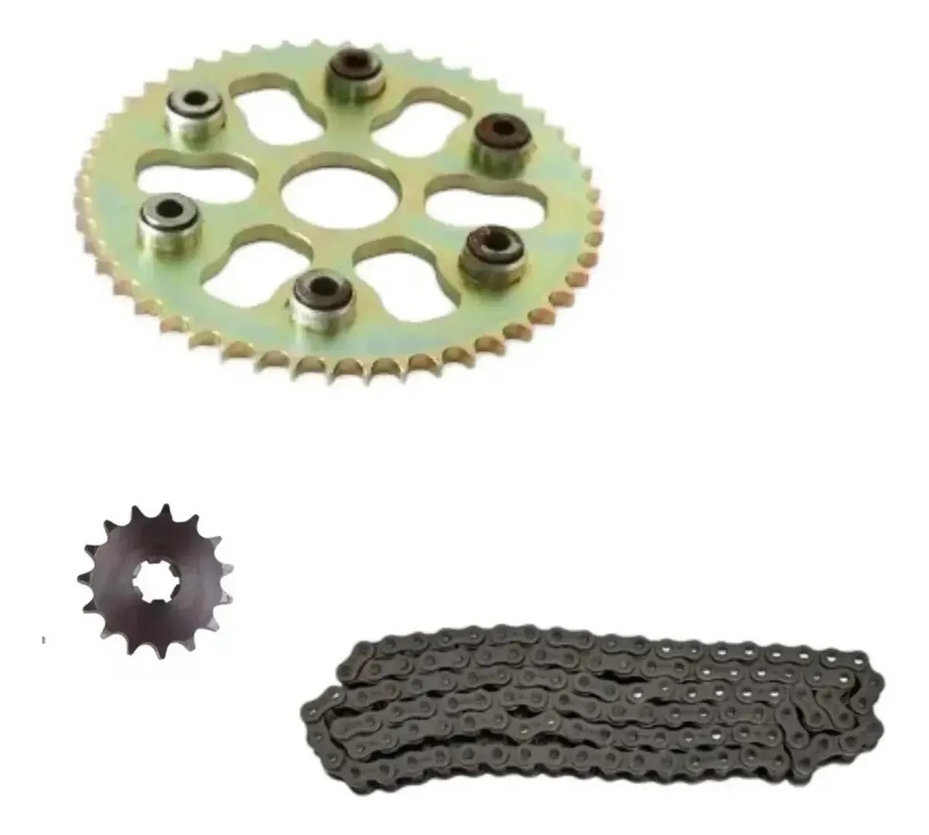 Kit Transmision Moto Motomel Xmm 250 48/16 Con Cadena Rpm Gris/dorado
