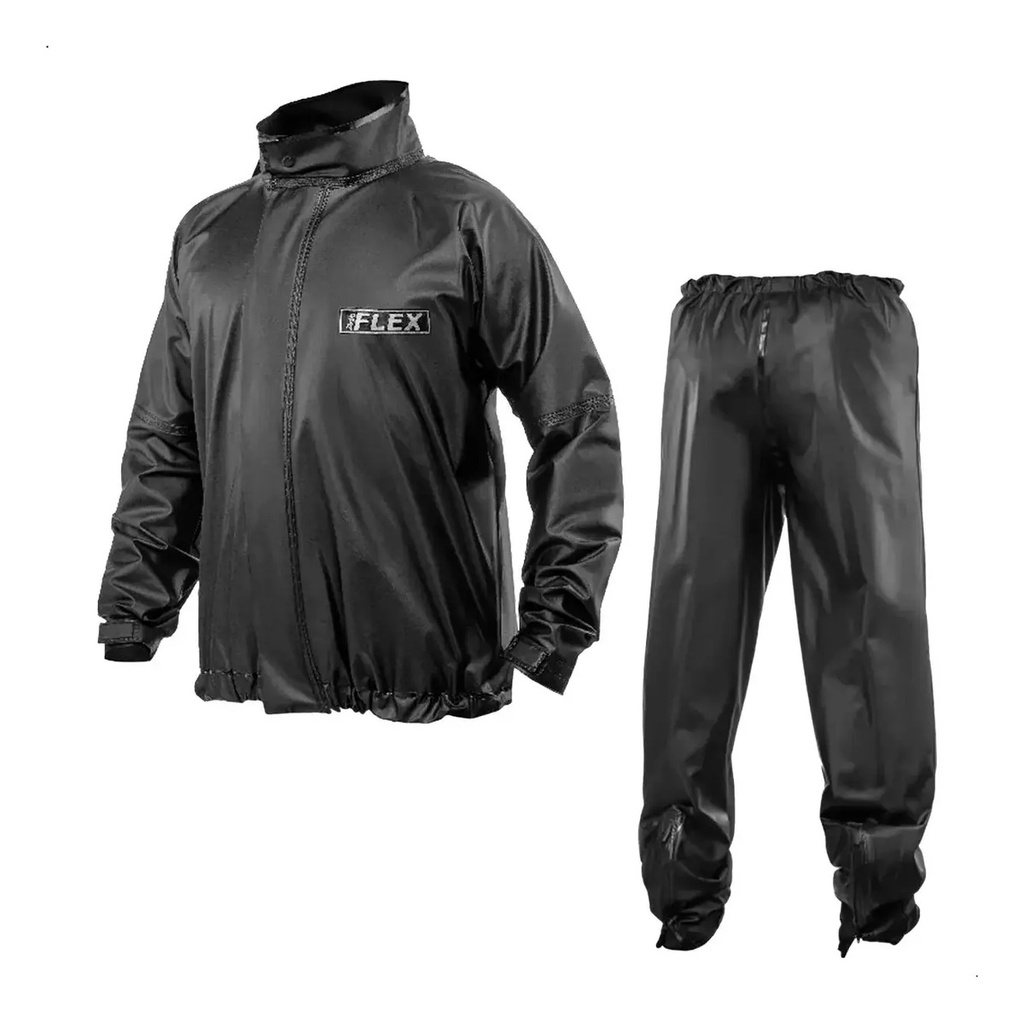 Equipo Piloto Traje De Lluvia Delta Campera Y Pantalon Moto Negro Xxxl