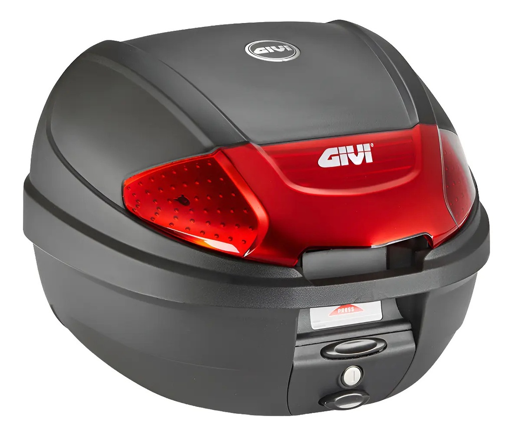Baúl Trasero Givi E300n 30 Litros Monolock 1 Casco Rpm Negro/rojo
