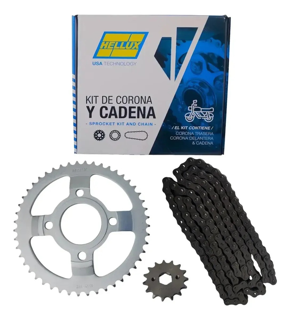 Transmision Corona Piñon Motomel Motard 200 C/ Cadena Riffel Gris