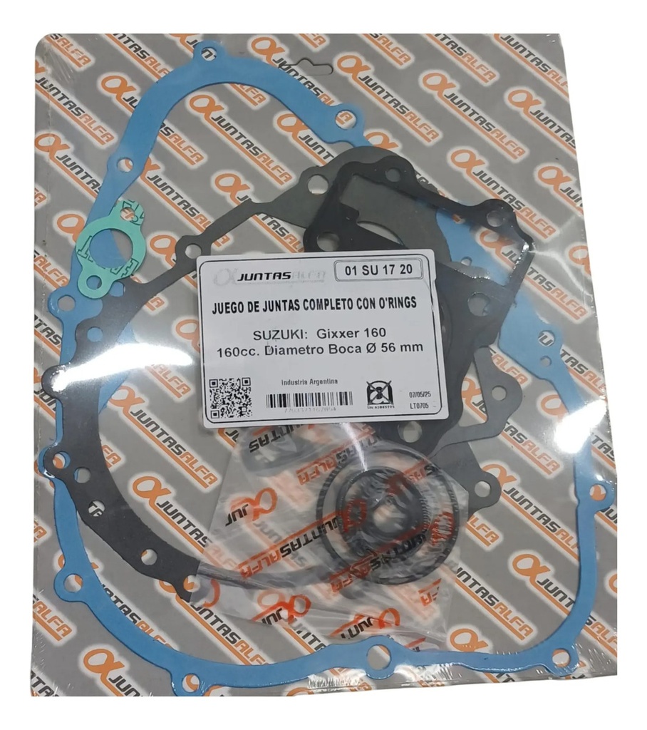 Juego de Juntas de Motor Completo con O'rings Alfa Suzuki Gixxer 150