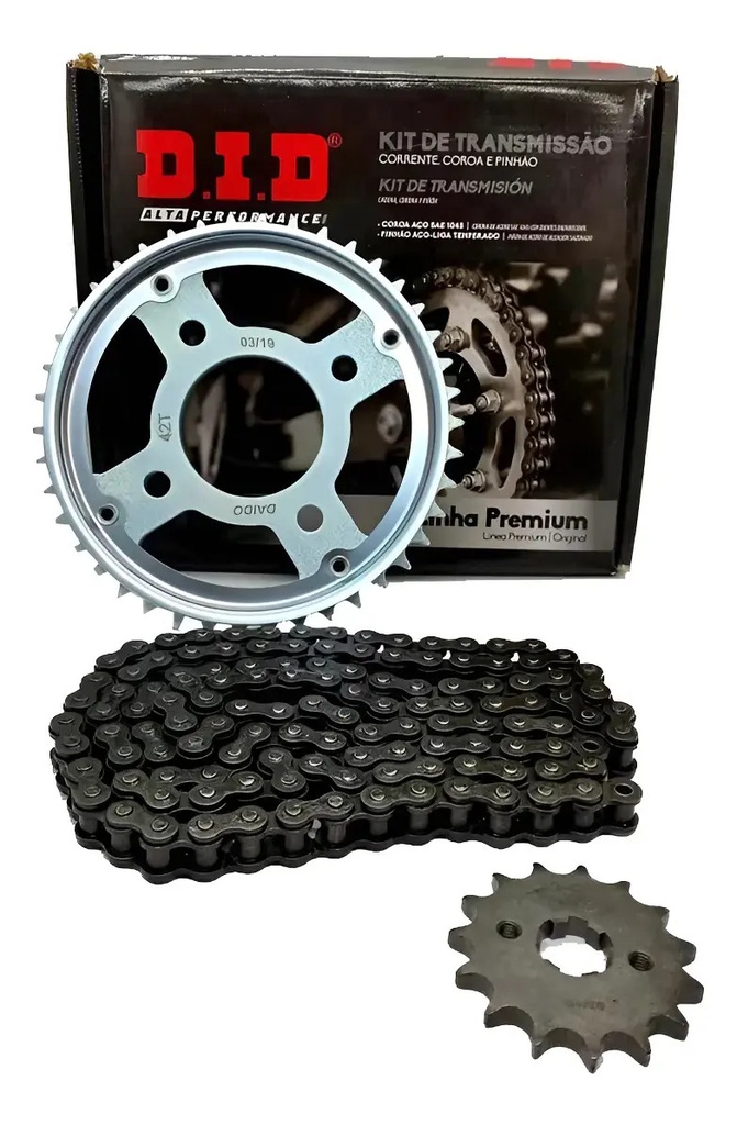 Transmision Did Brasil Honda Invicta 150 Piñon Corona Cadena Gris