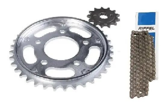 Transmisión Honda 250 Twister Piñon Corona  C/ Cadena Riffel Plateado