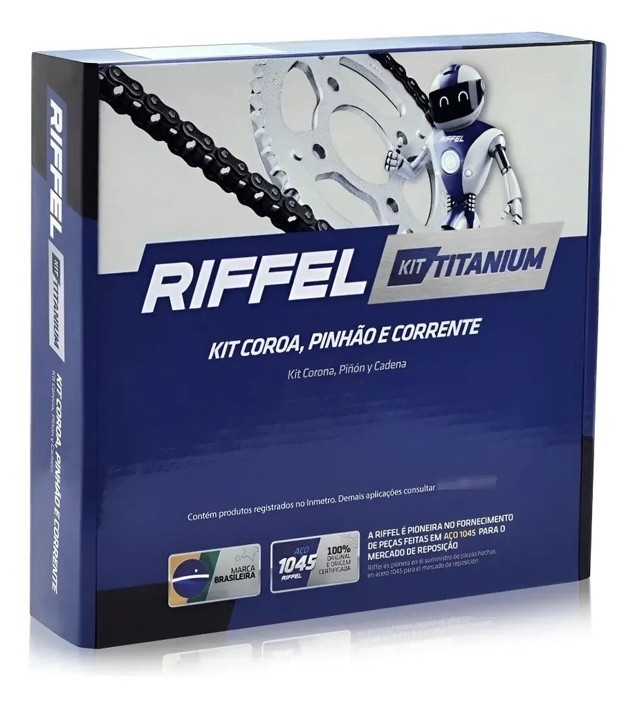 Transmision Riffel Honda Invicta Cb 150 Piñon Corona Cadena Gris