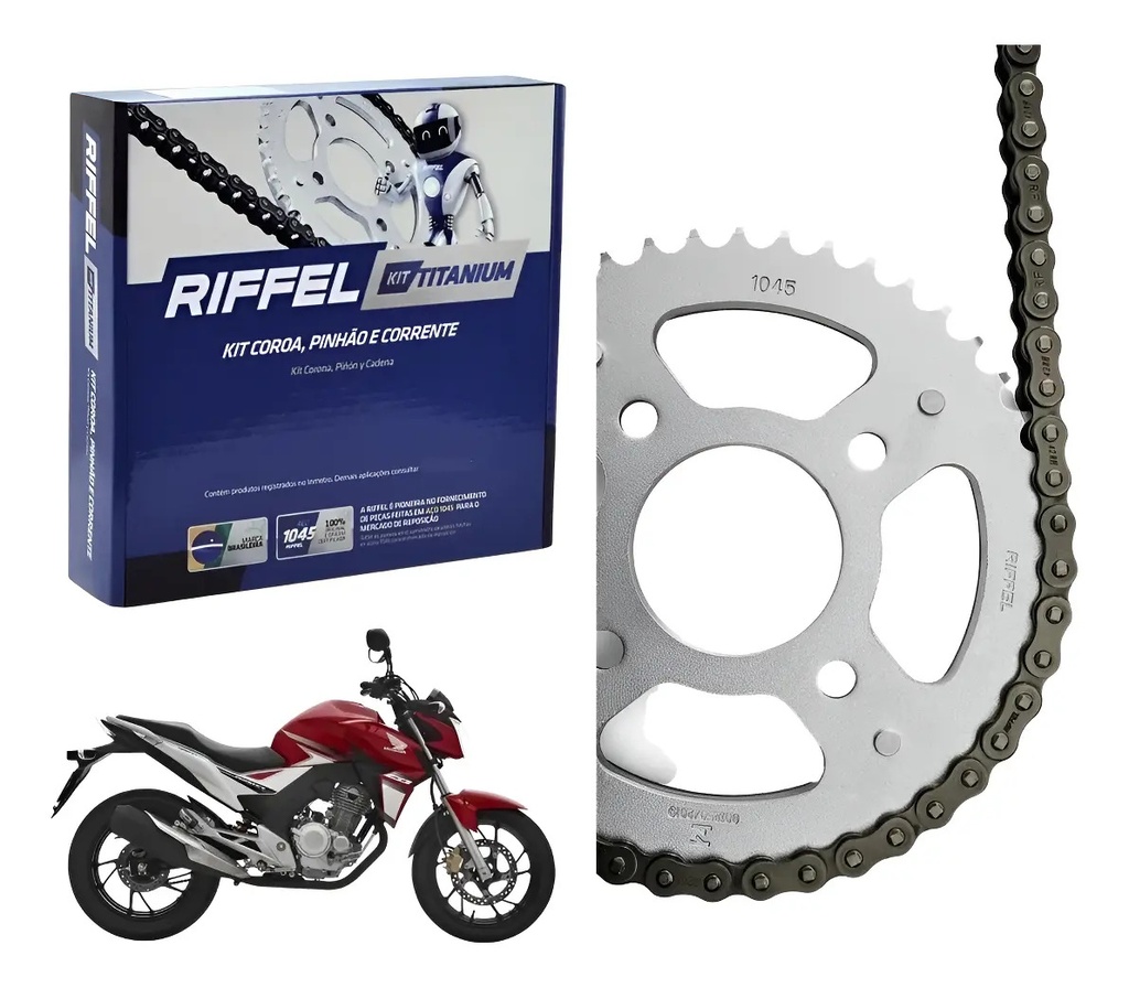 [70936] Transmision Riffel Honda Cb 250 F New Twister Completa Gris