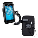 Porta Celular Funda Proteccion Moto Soporte Para Espejo Usb Negro