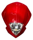 Optica Cupulina Delantera Motard 200 Carbono  Con Lampara H4 Derecho Rojo