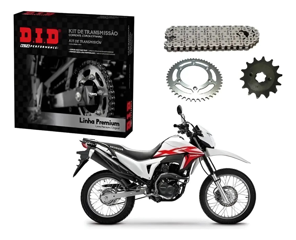 Transmision Did  Honda Xr 190 L Xr 160 Piñon Corona Cadena  Gris