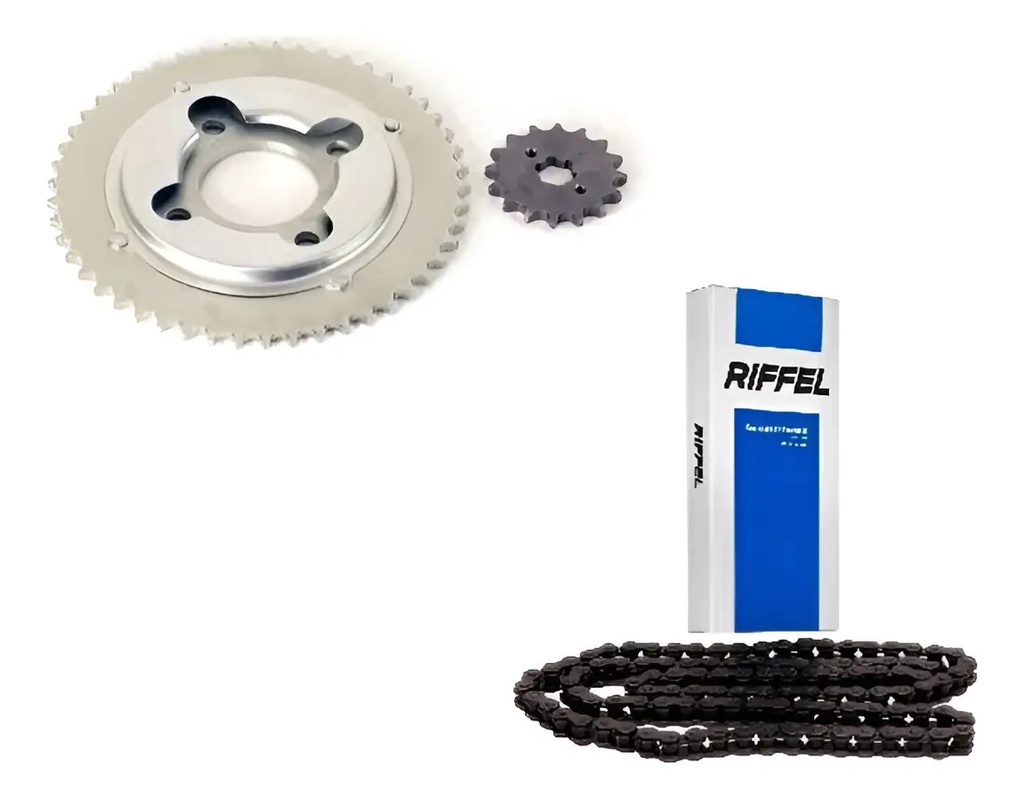 Kit Transmision 50t 16t Motomel Dakar 200 Cadena Riffel Negro