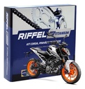Transmision Riffel Ktm Duke 200 Pìñon Corona Cadena 45-14 Gris