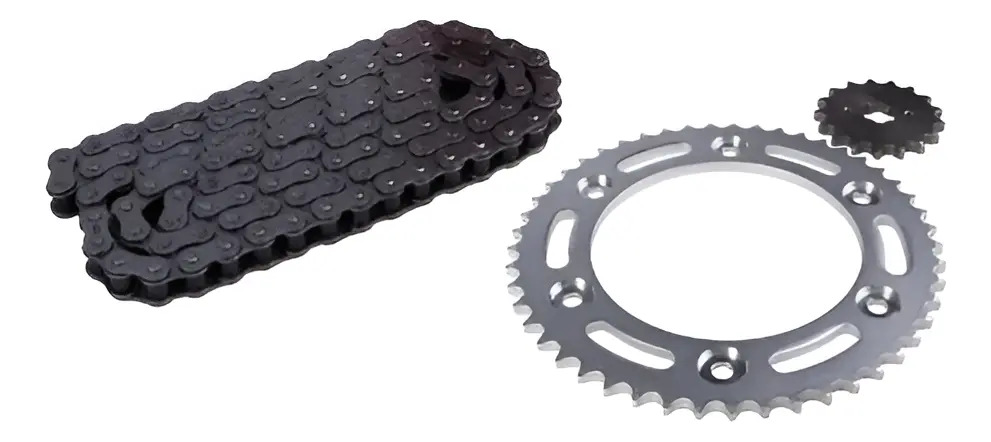 Kit Transmision Honda Xr 150 L/ Bross 125 Cadena Reforzada Gris
