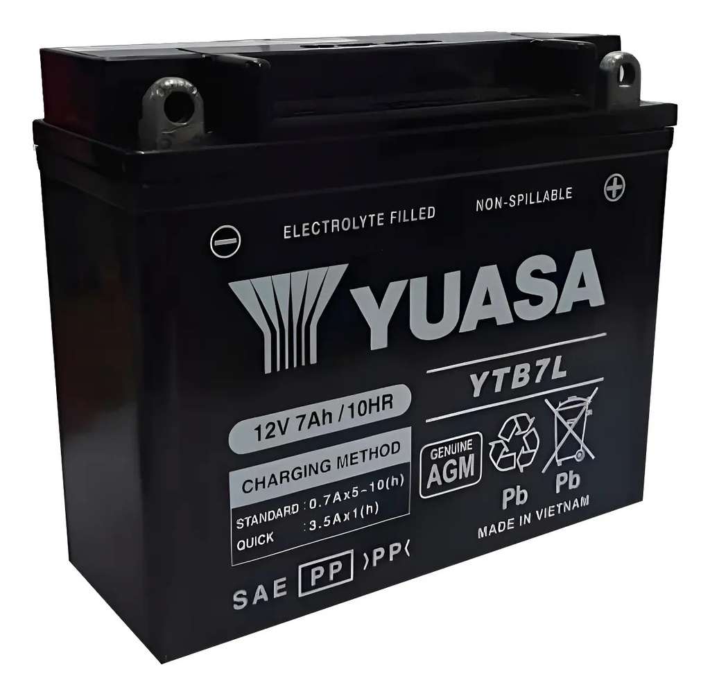 Batería Moto Yuasa Gel Ytb7l Yb7bl-a 12n7a-3a 12v 7a Rpm