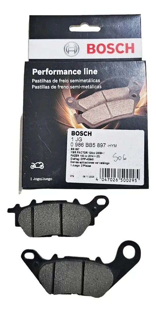 Pastillas de Freno Delanteras Bosch Yamaha YBR 125 Factor ED