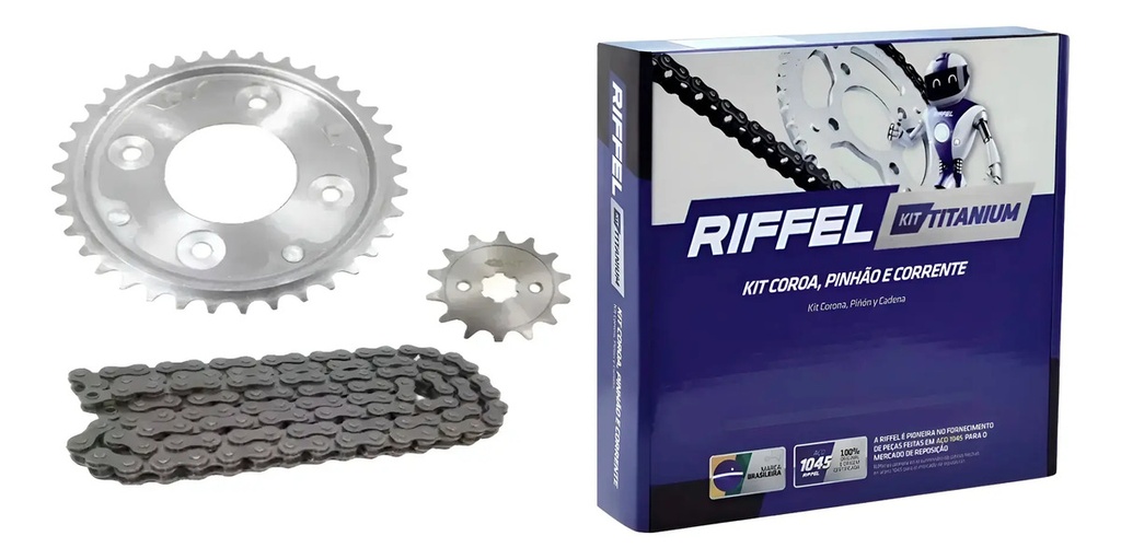 Kit Transmision Completo Riffel Honda New Wave 110 S Cadena Gris