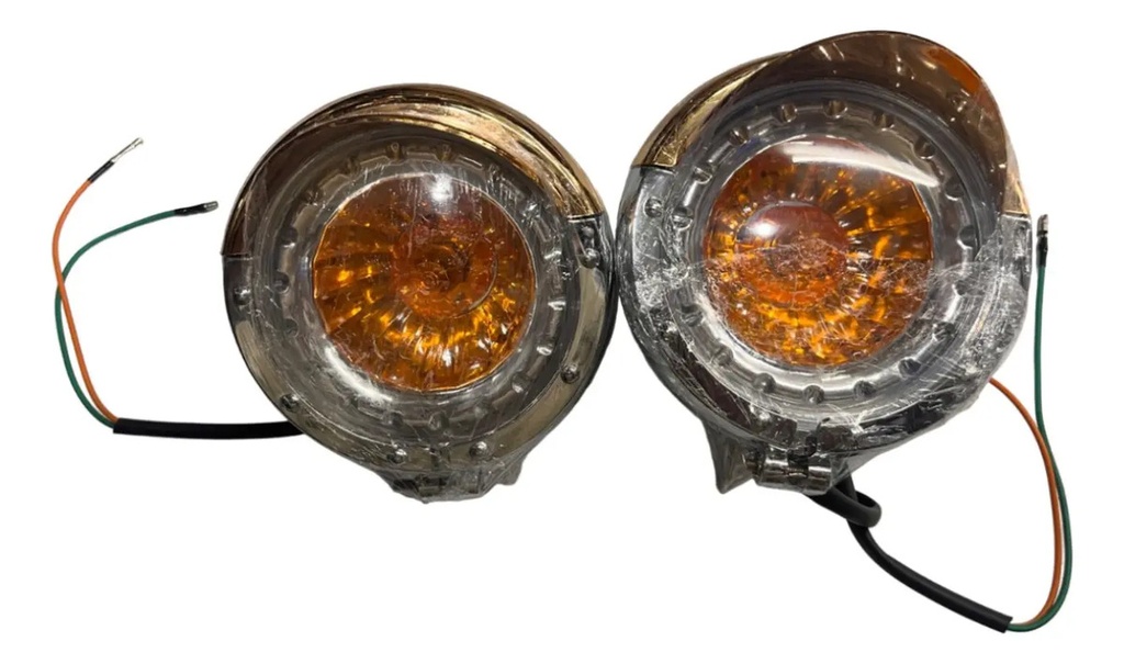 Juego  Faros Auxiliar Ambar Delantera Custom 150 Cafe Racer Derecho