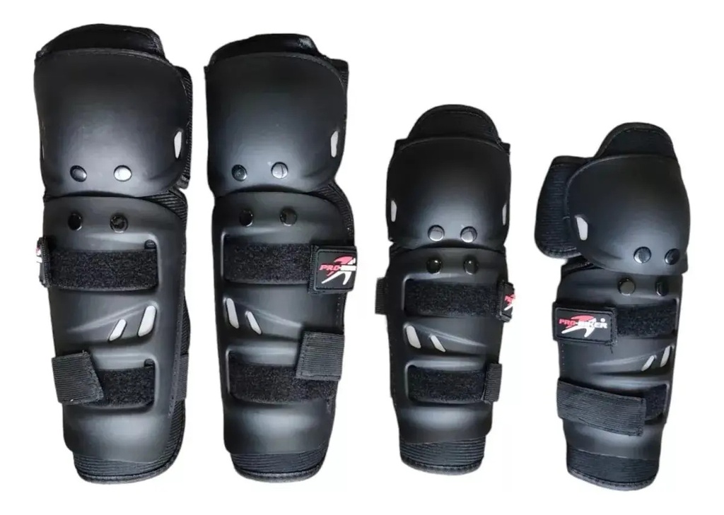 Set Rodilleras Y Coderas Pro Biker Hxp01 Enduro Motocros Rpm Negro Único