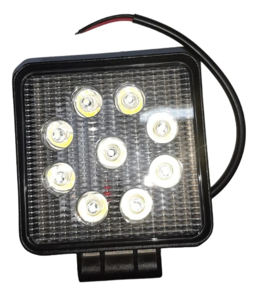 Faro Auxiliar Led Moto Auto Con Soportes 27w Cuadrado 