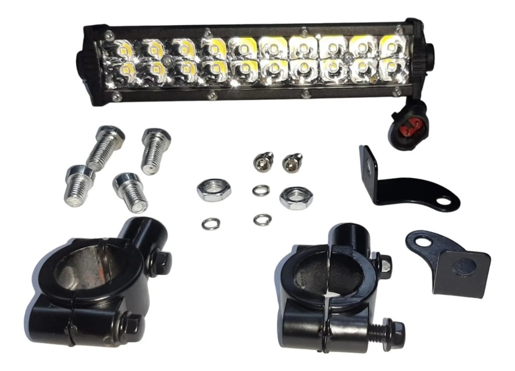 Farol Barra 20 Led Auxiliar Reflector Proyector Con Soporte 