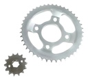 Corona Y Piñon Transmision Ztt 200 Bombe Motard 45 / 15 Plateado