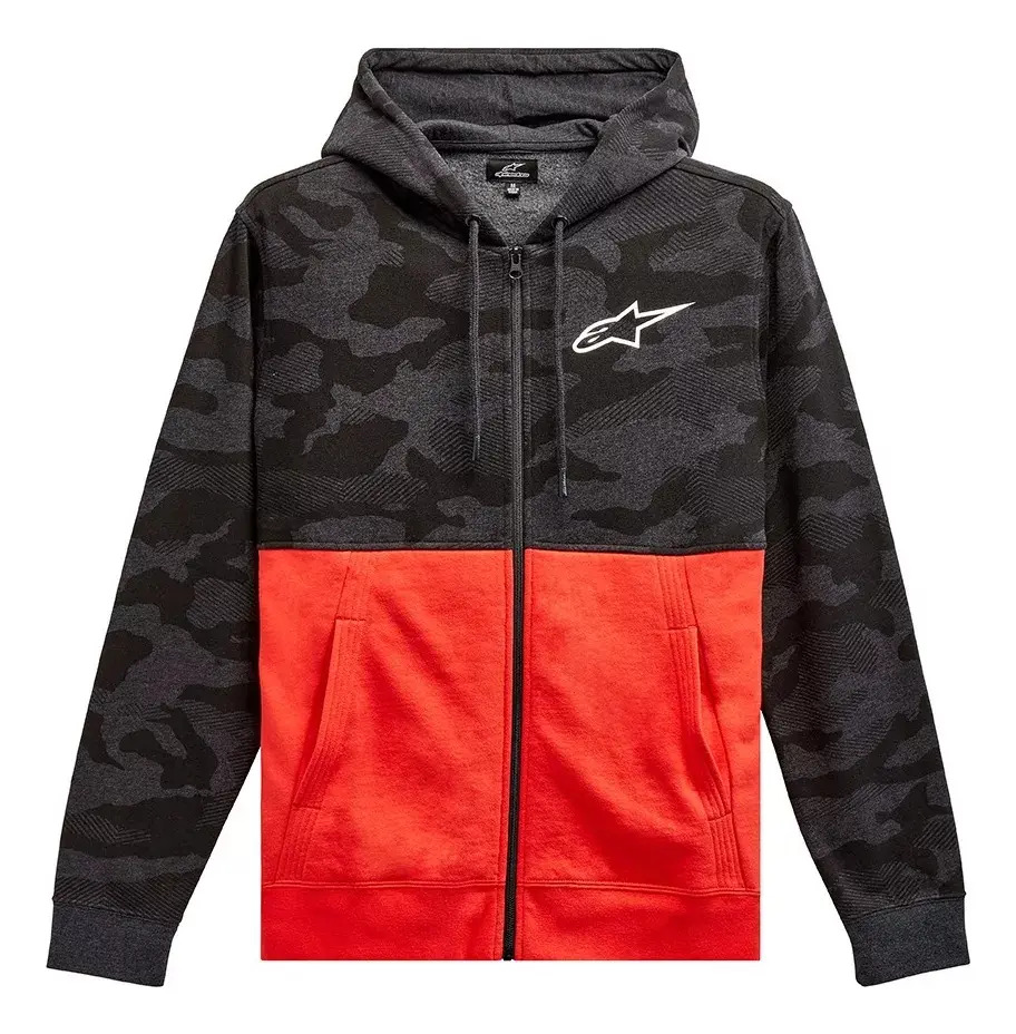 Campera Capucha Alpinestars Moto Camo Block Hoodie Charcoal
