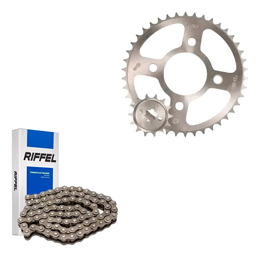 Kit Transmision Rouser Ns 160 Freno A Disco C/ Cadena Riffel Gris