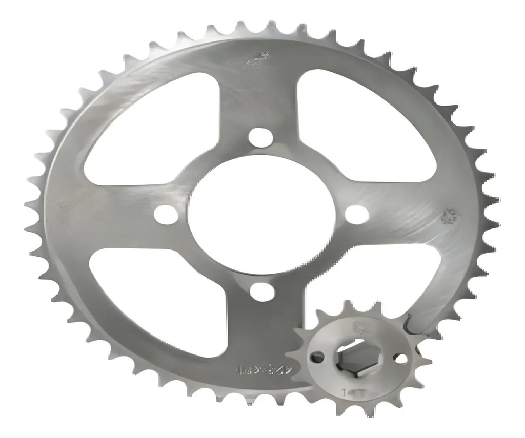 Kit Transmision Piñon Y Corona Choho Ax 100 14t/42t Gris