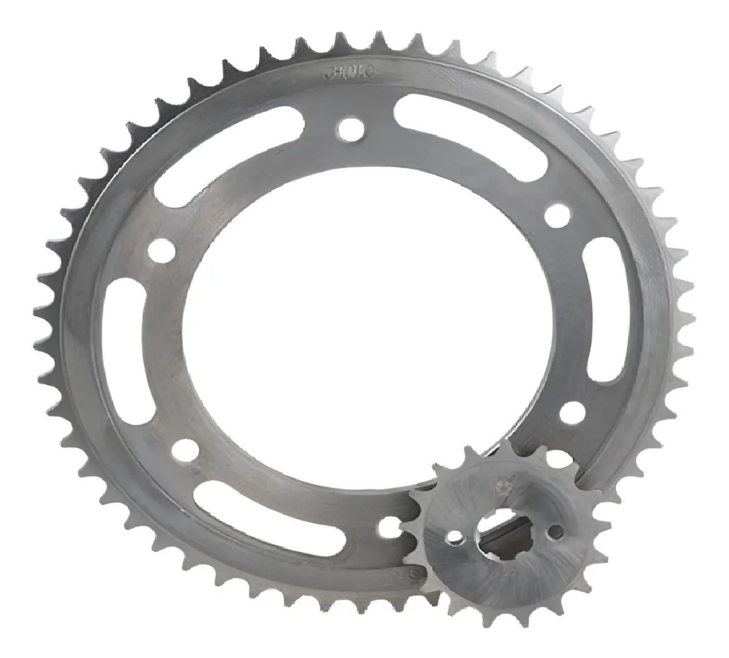 [HK020] Kit Transmision Piñon Y Corona Choho Hd Nxr 125 Bross 17t/54 Gris
