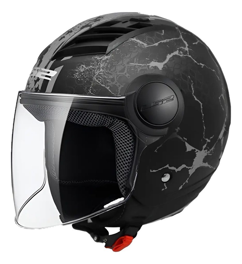 Casco Moto Abierto Ls2 562 Airflow Snake Negro Mate Rpm