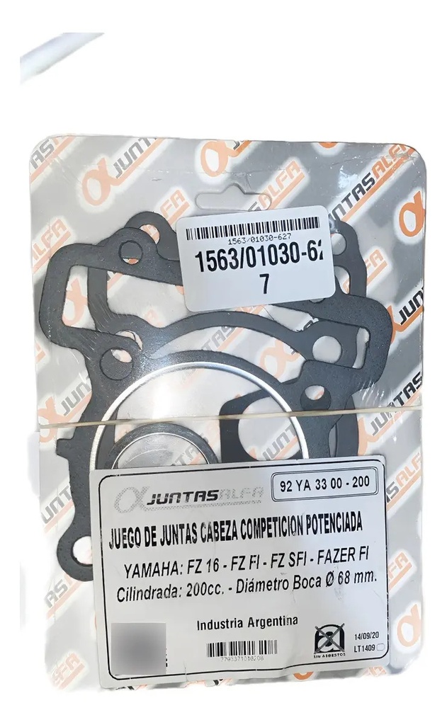Junta Cabeza Cilindro Competicio Yamaha Fz 16 68mm