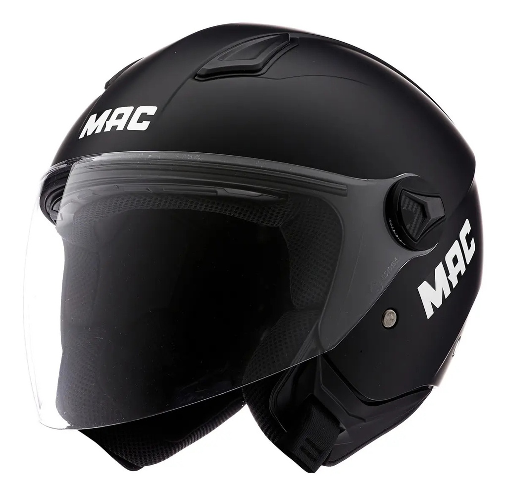 Casco Abierto Mac Beat Para Moto Urbano  Negro Mate Xl Liso