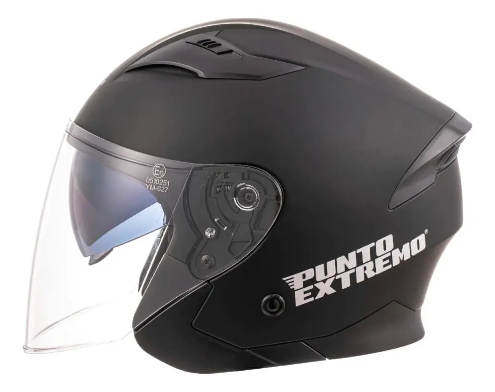 Casco Moto Abierto Doble Visor Xr200 Negro Mate Rpm