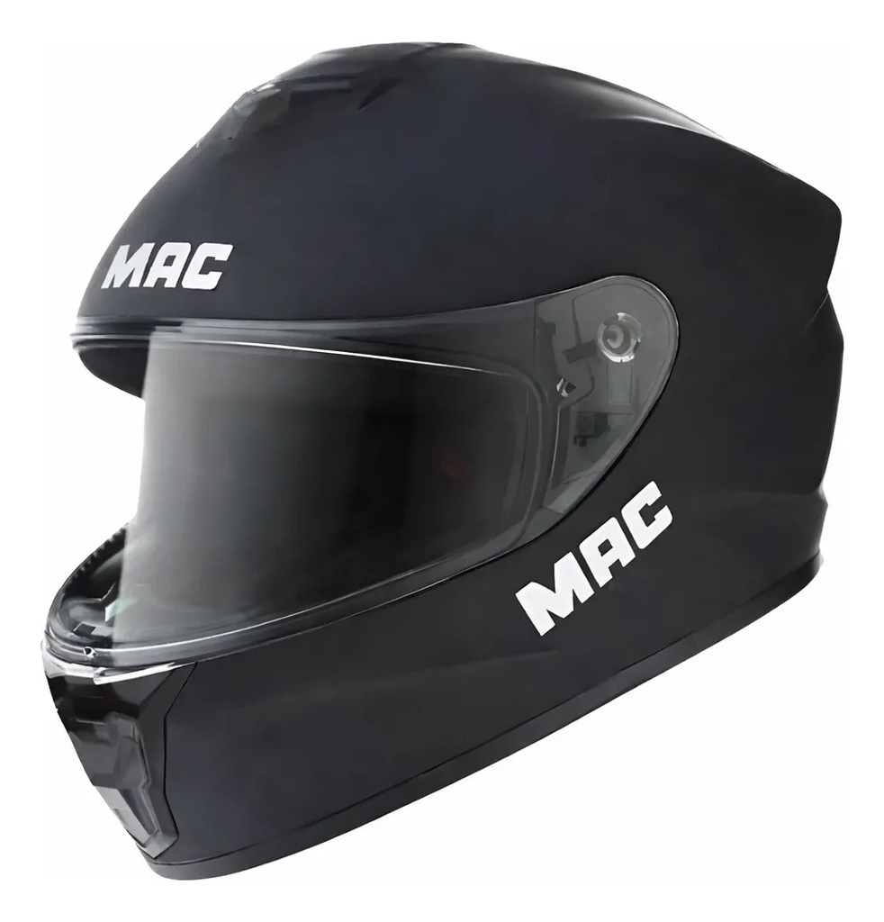 Casco Moto Integral Mac Ff801 Starter Rpm Negro Solid Mate Xl