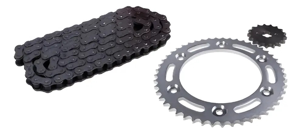 Kit Transmision Honda Xr 150 Xr 125 Bross  Cadena Reforzada Gris