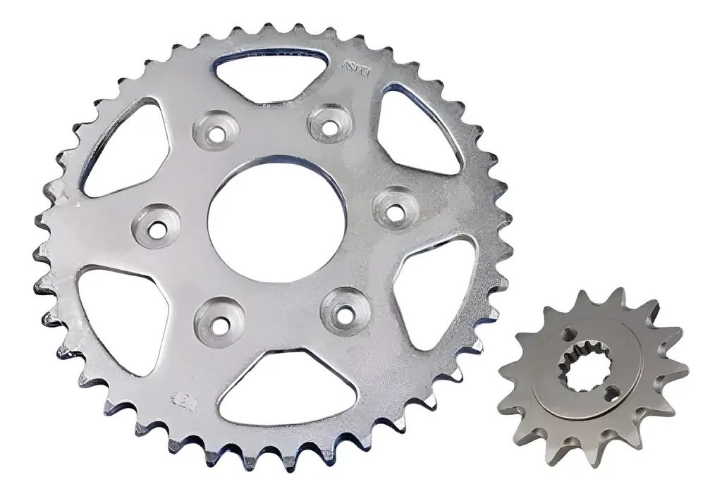 Kit Corona Y Piñon Bajaj    Dominar 400 Calidad Original Rpm Gris