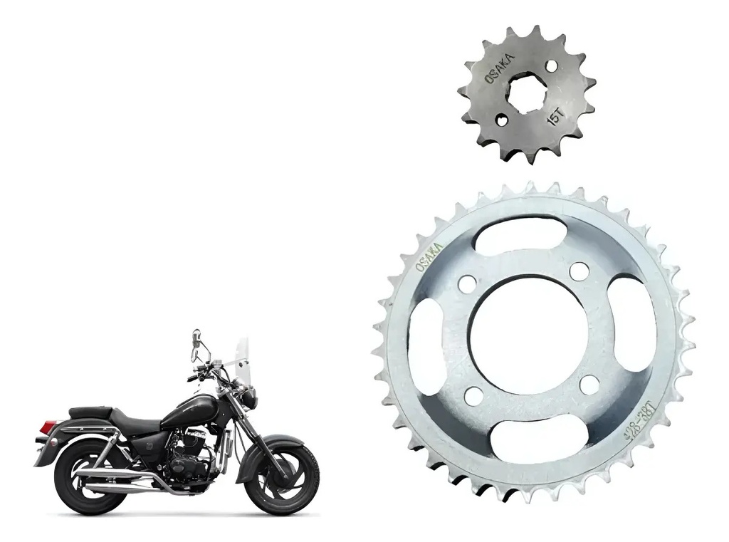 Kit Corona Piñon Transmision  Custom  150 Rpm Gris