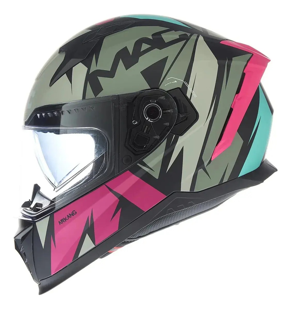 Casco Moto Integral Mac 069 Force Doble Visor Rpm Rosa Arkang Mate Xxl