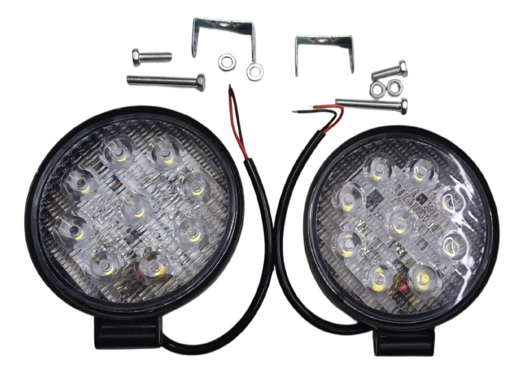 Juego Faros Auxiliares Led 9 Redondos Rpm