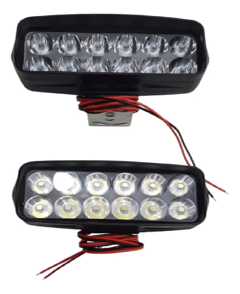 Juego Faros Auxiliares Led Rectangular 12 Led Rpm