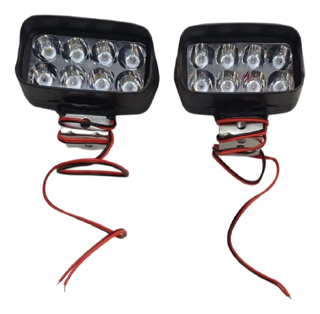Kit Faros Auxiliares Led  Rectangular 8 Led X Par  Rpm