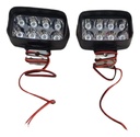 Kit Faros Auxiliares Led  Rectangular 8 Led X Par  Rpm