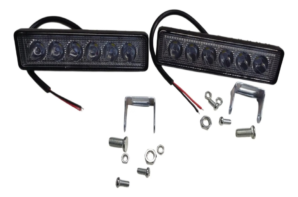 Kit Faros Auxiliares Led  Rectangular 6 Led X Par  Rpm