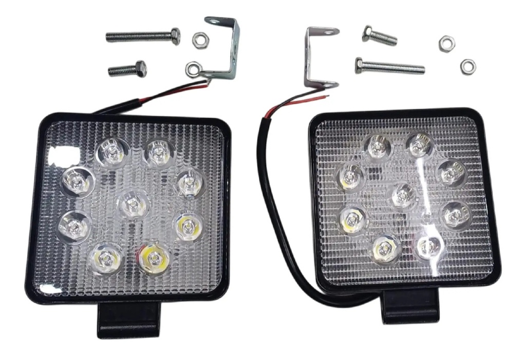 Kit Faros Auxiliares Led 9 Cuadrado  X Par  Rpm